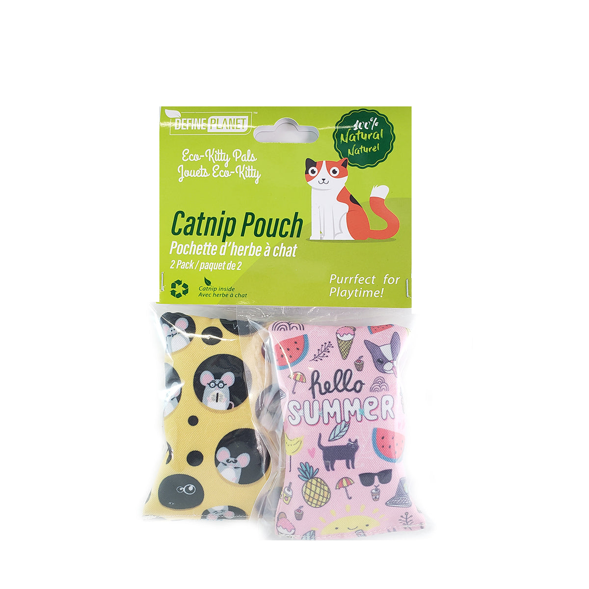 Jouet pour chat, pochettes à l'herbe à chat (paquet de 2)