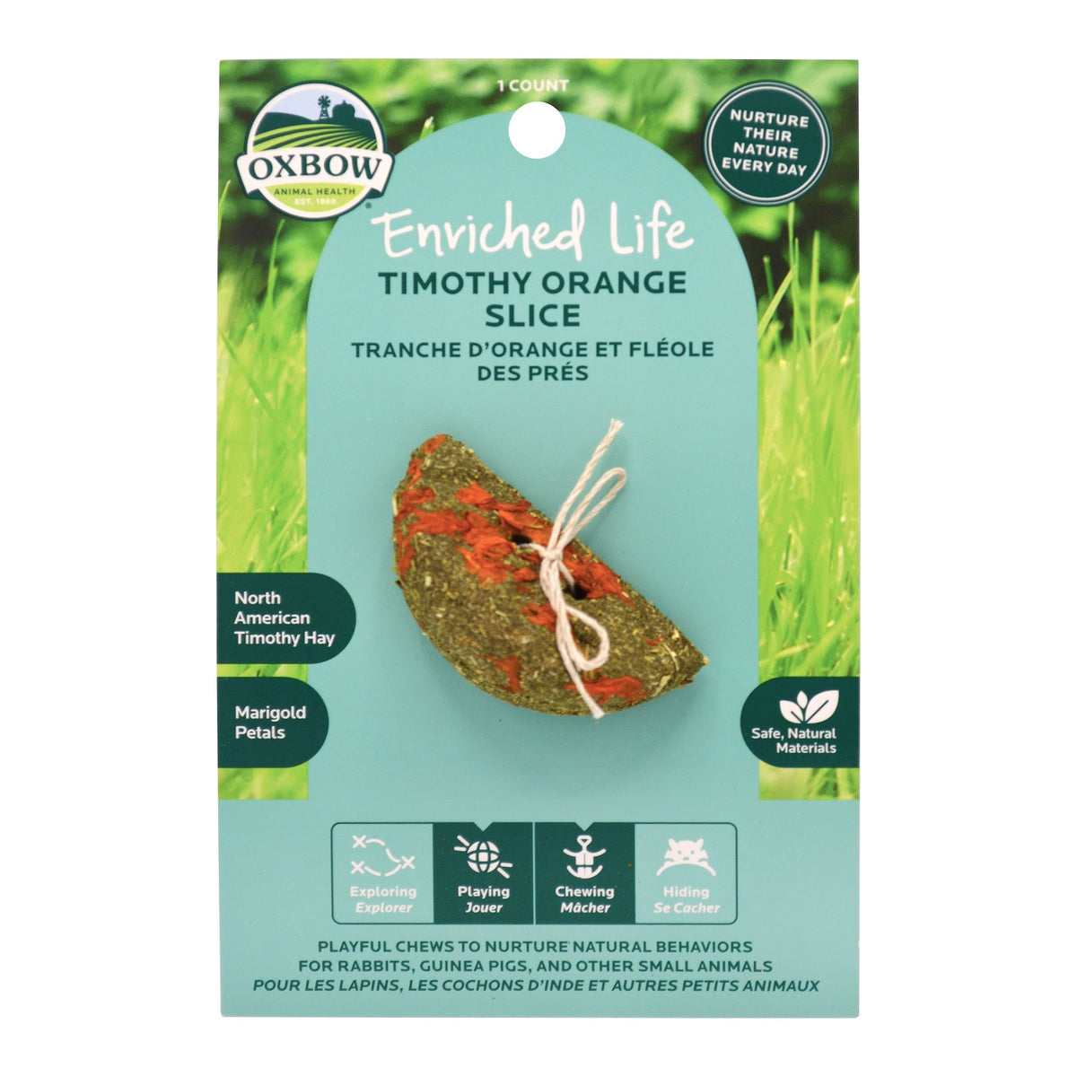Gâterie à mâcher Enriched Life tranche d'orange en fléole des prés pour rongeur