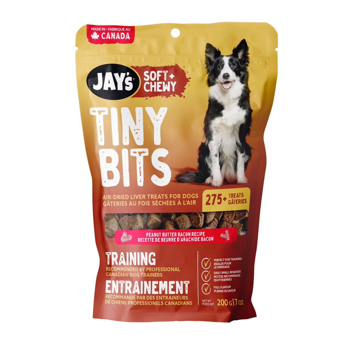 Gâteries d'entraînement Tiny Bits au beurre d'arachides et bacon pour chien - Jay's