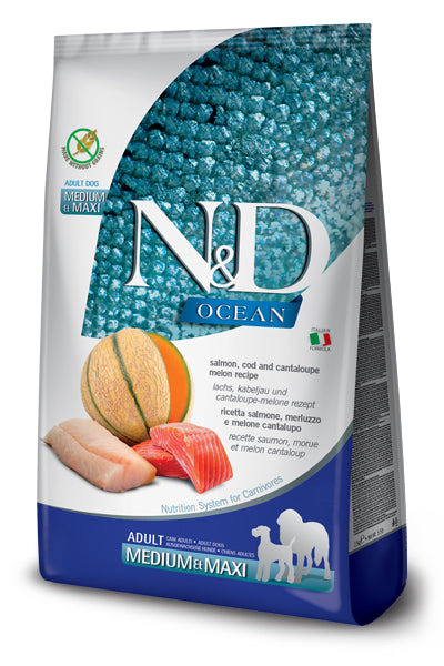 Nourriture sèche N&D Ocean sans grains pour chien de races moyennes et grandes