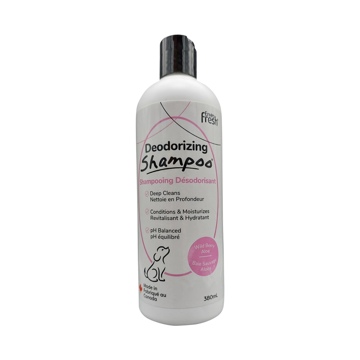 Shampoing désodorisant pour chien, baies sauvages et aloès 380 ml
