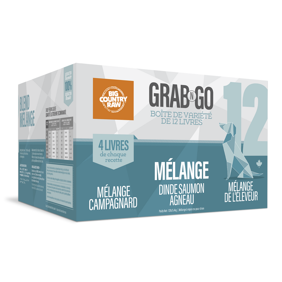 Grab N Go boîte variété - nourriture crue pour chien