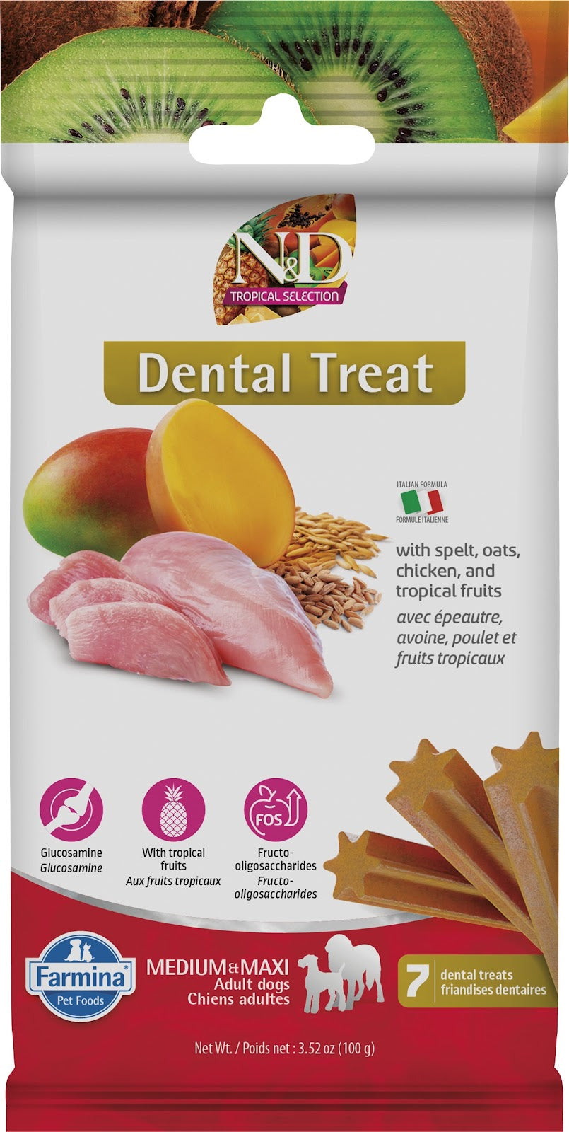 Gâteries dentaires N&D Tropical Selection pour chien