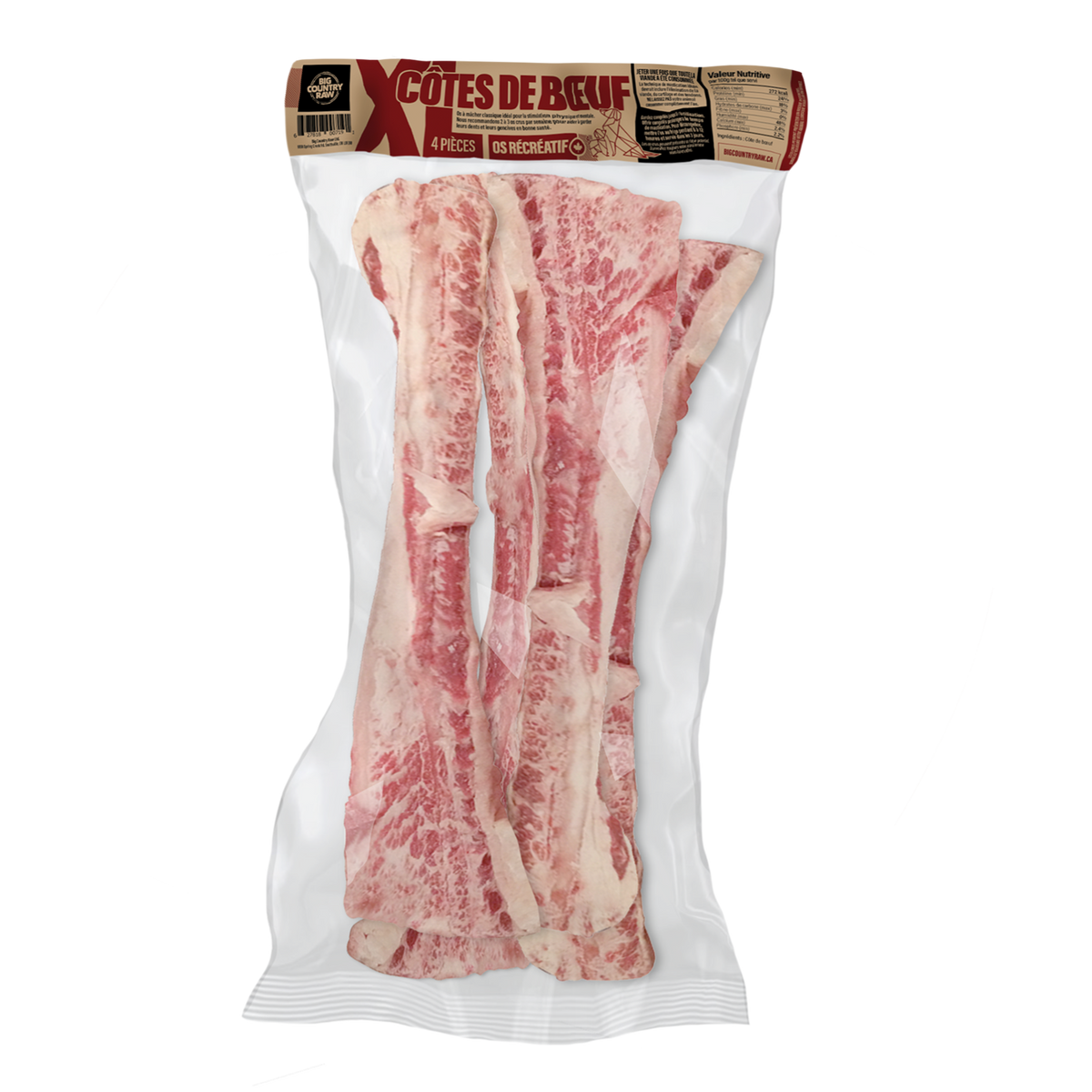 Côtes de bœuf XL (4 morceaux) - os cru pour chien