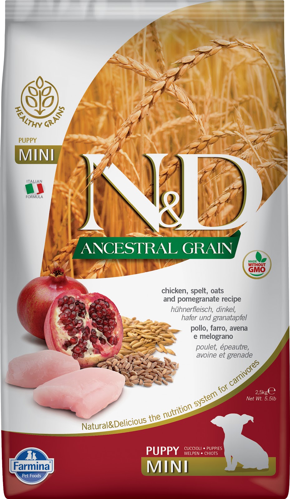 Nourriture sèche N&D Grains ancestraux pour chiot de races mini