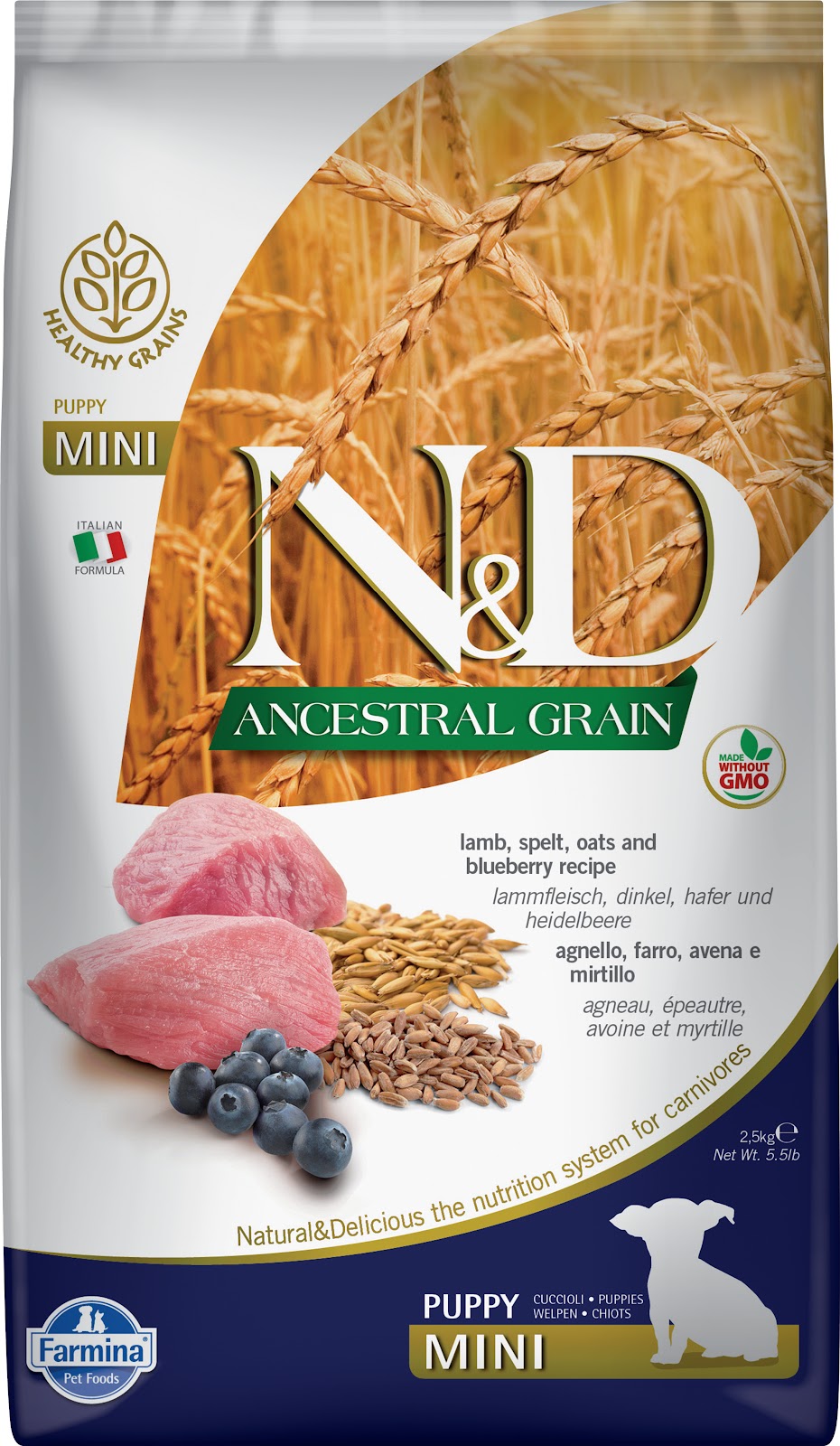 Nourriture sèche N&D Grains ancestraux pour chiot de races mini