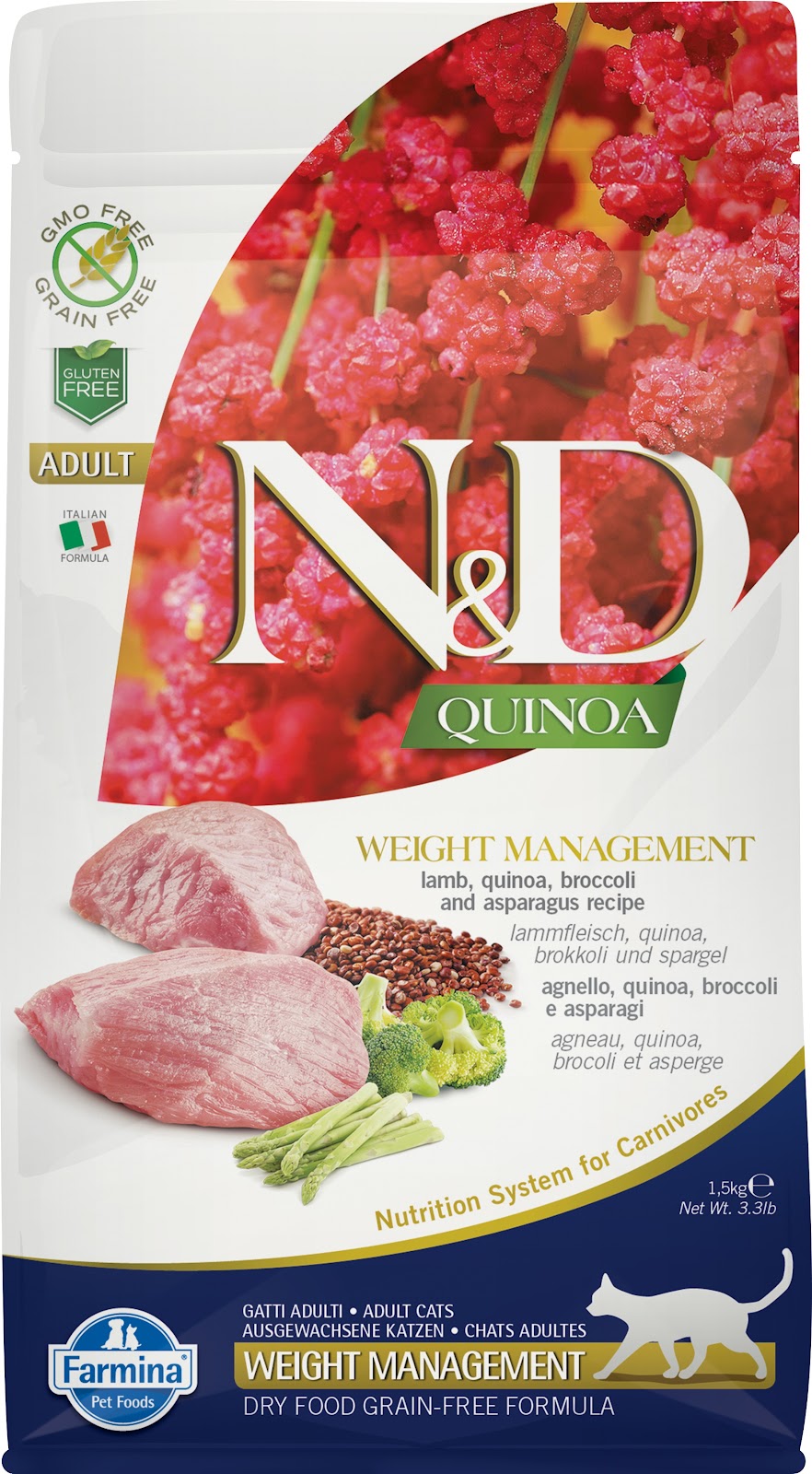 Nourriture sèche N&D Quinoa Contrôle de poids sans grains pour chat