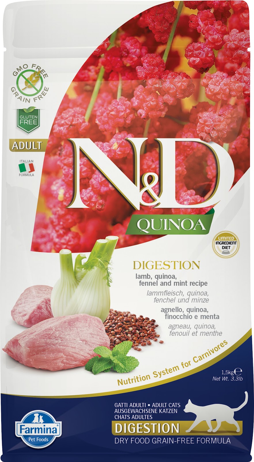 Nourriture sèche N&D Quinoa Digestion sans grains pour chat