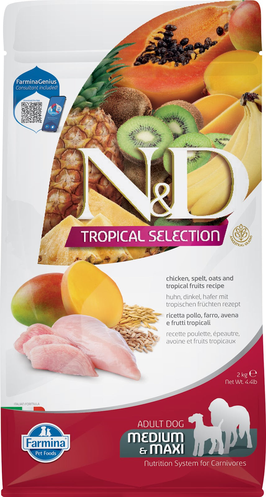 Nourriture sèche N&D Tropical Selection pour chien de races moyennes et grandes