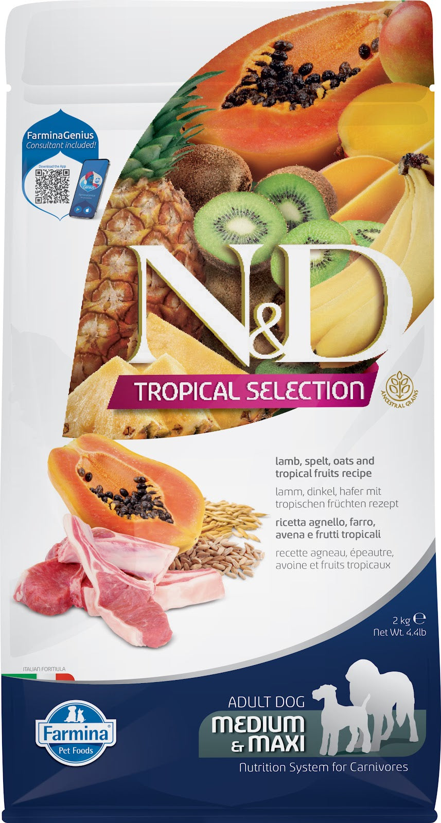 Nourriture sèche N&D Tropical Selection pour chien de races moyennes et grandes