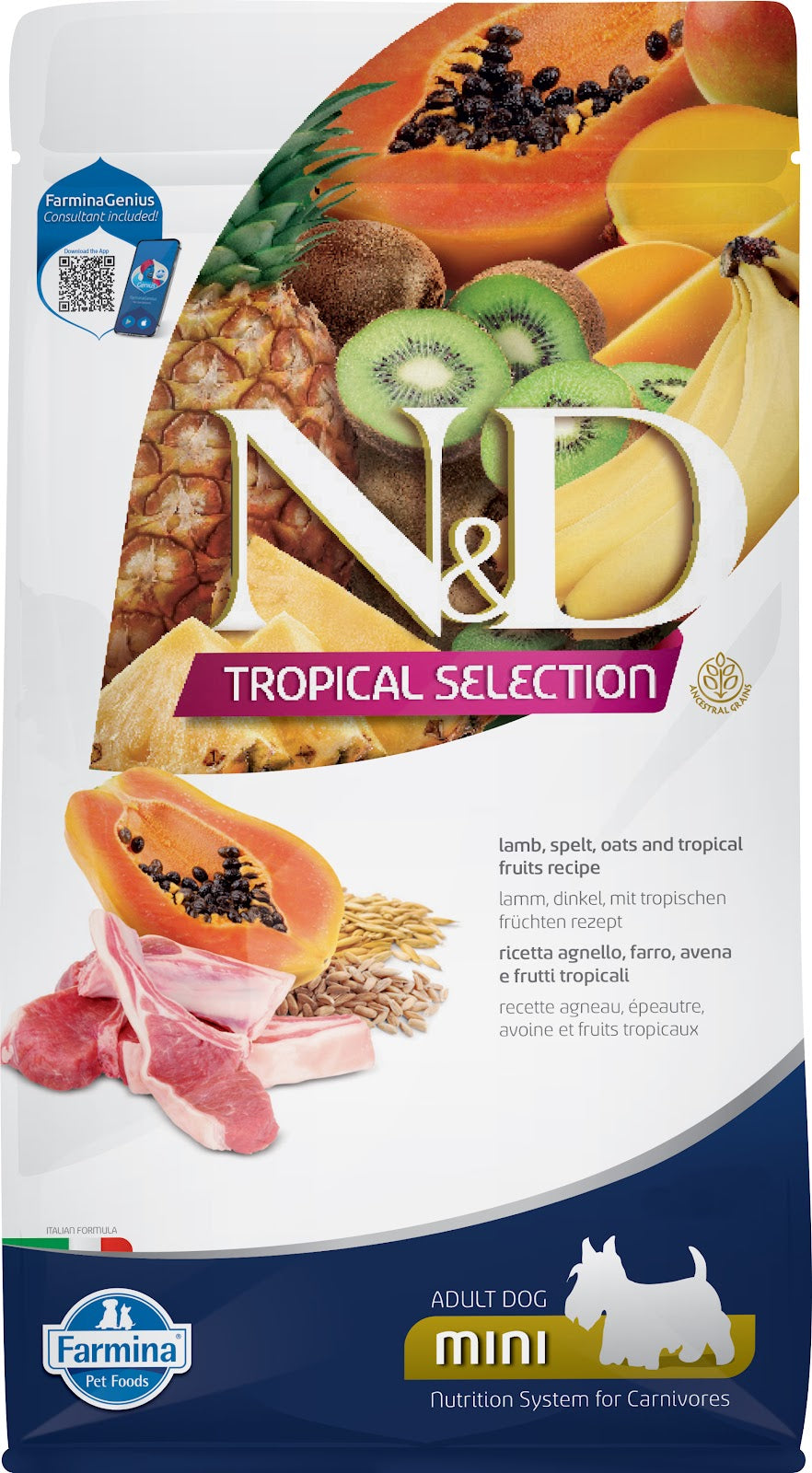 Nourriture sèche N&D Tropical Selection pour chien de races mini