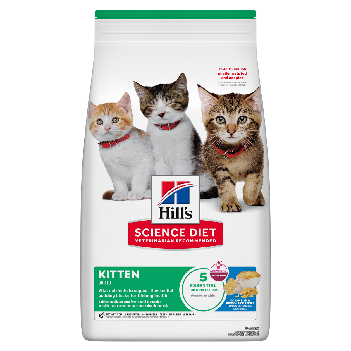 Chaton poisson de mer et riz - nourriture sèche pour chat