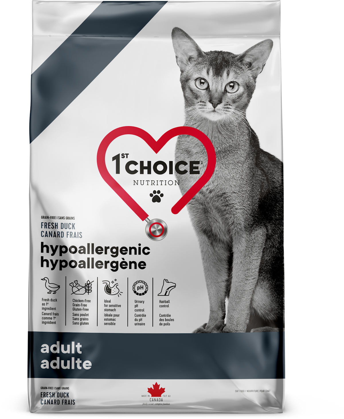 Nourriture pour chat hypoallergène sans grains - Canard