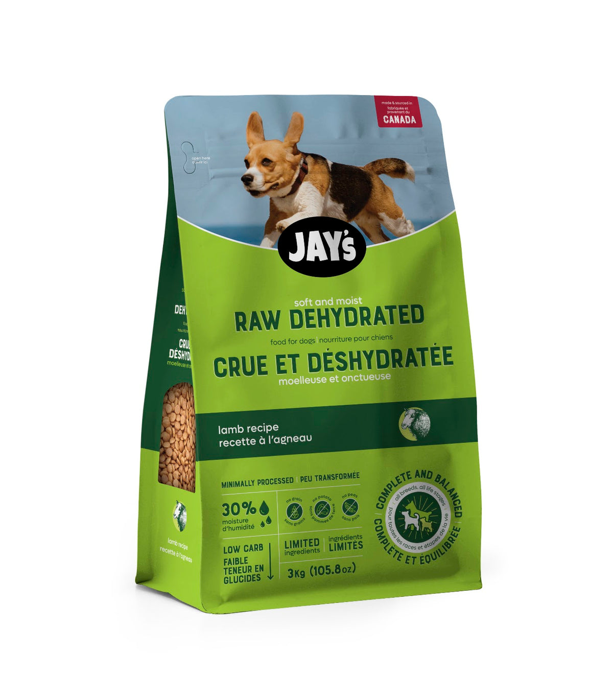 Nourriture crue déshydratée pour chien Jay's