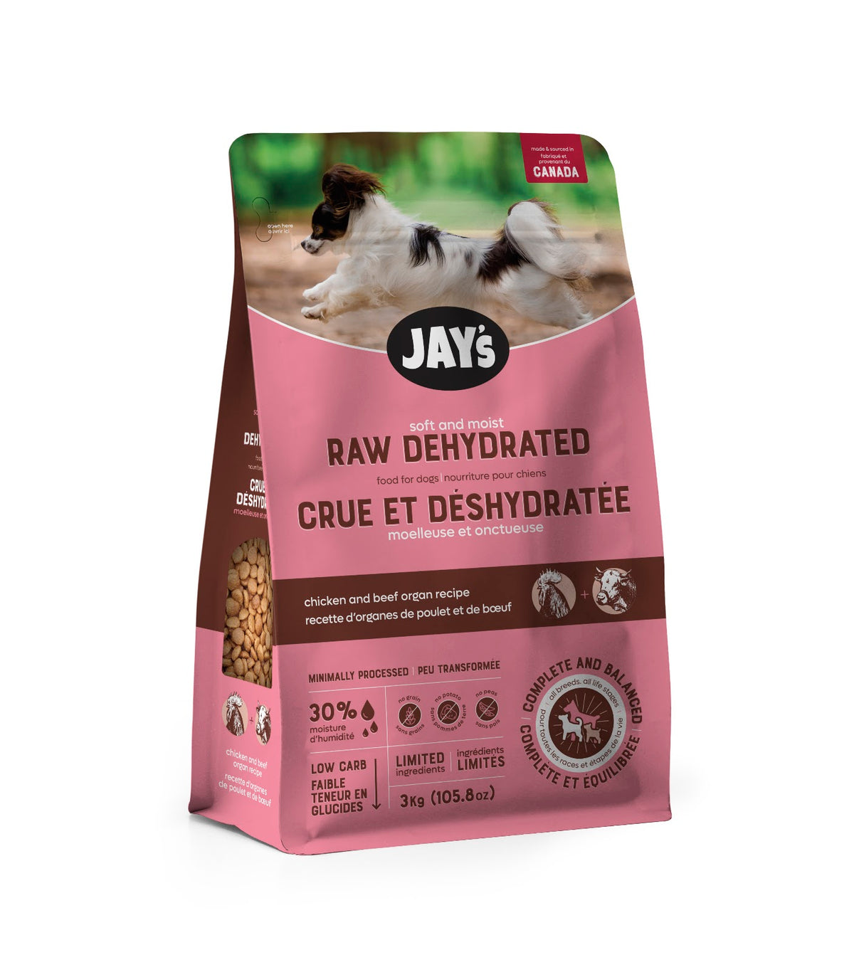 Nourriture crue déshydratée pour chien Jay's