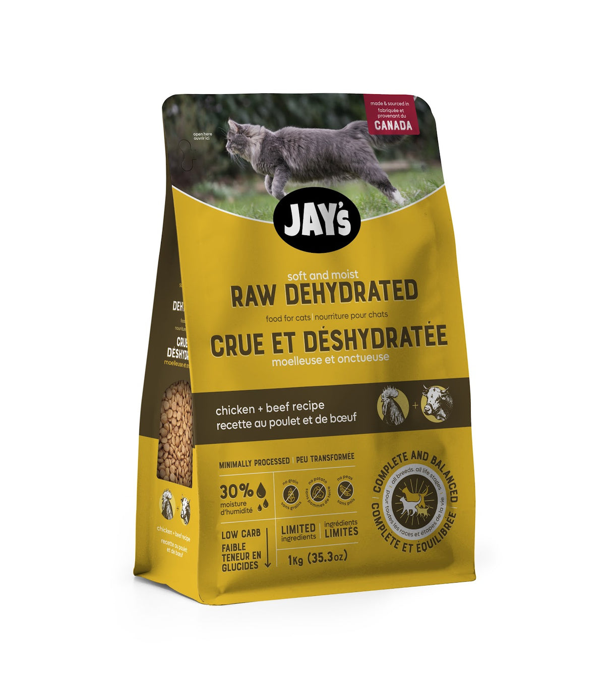 Nourriture crue déshydratée pour chat