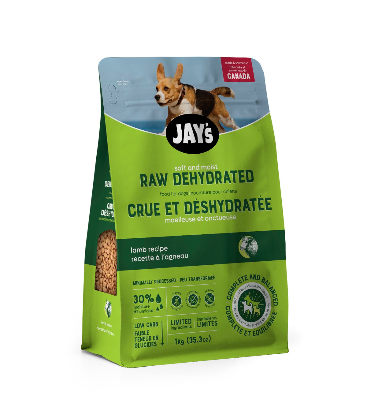 Nourriture crue déshydratée pour chien Jay's