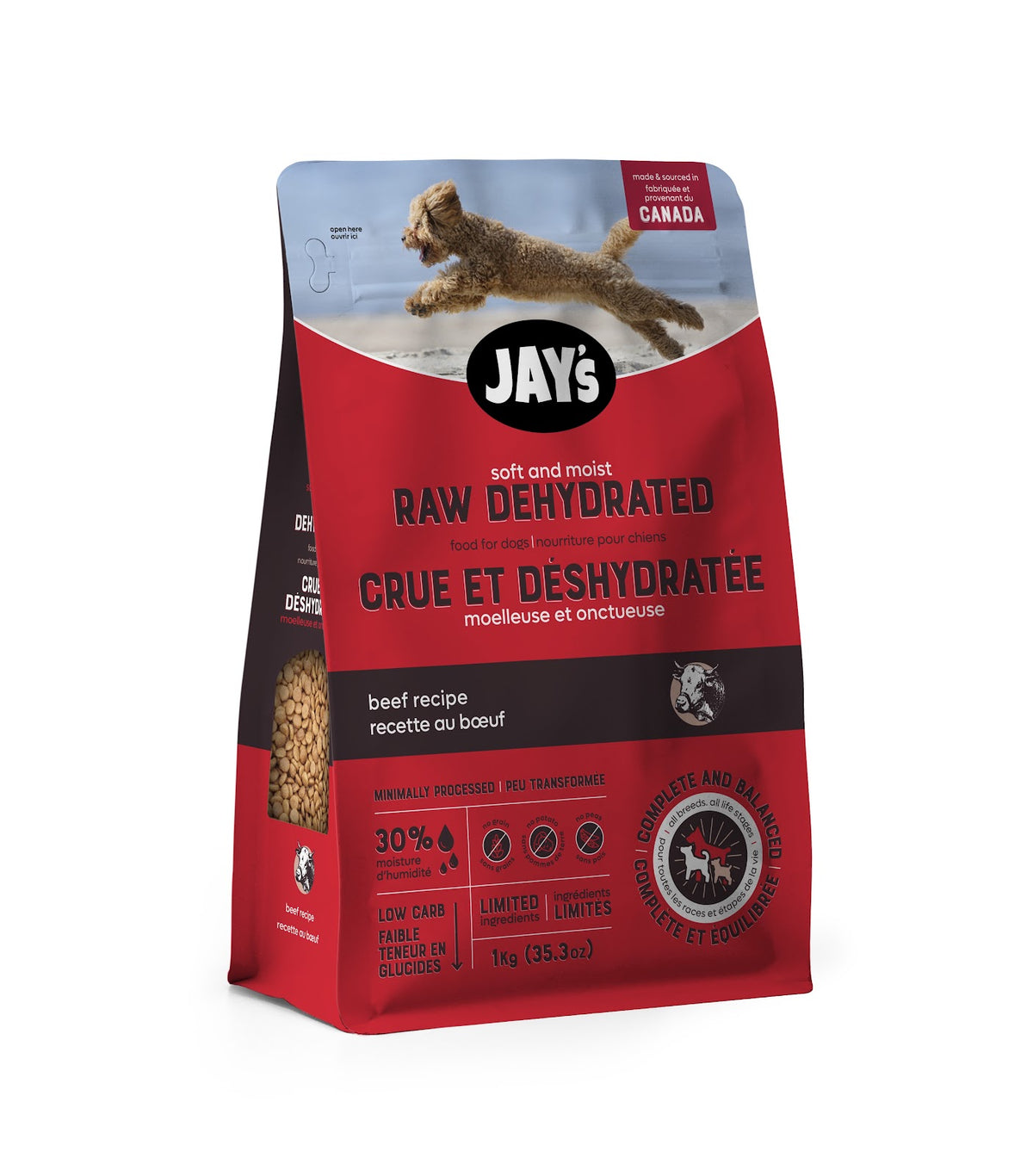 Nourriture crue déshydratée pour chien Jay's