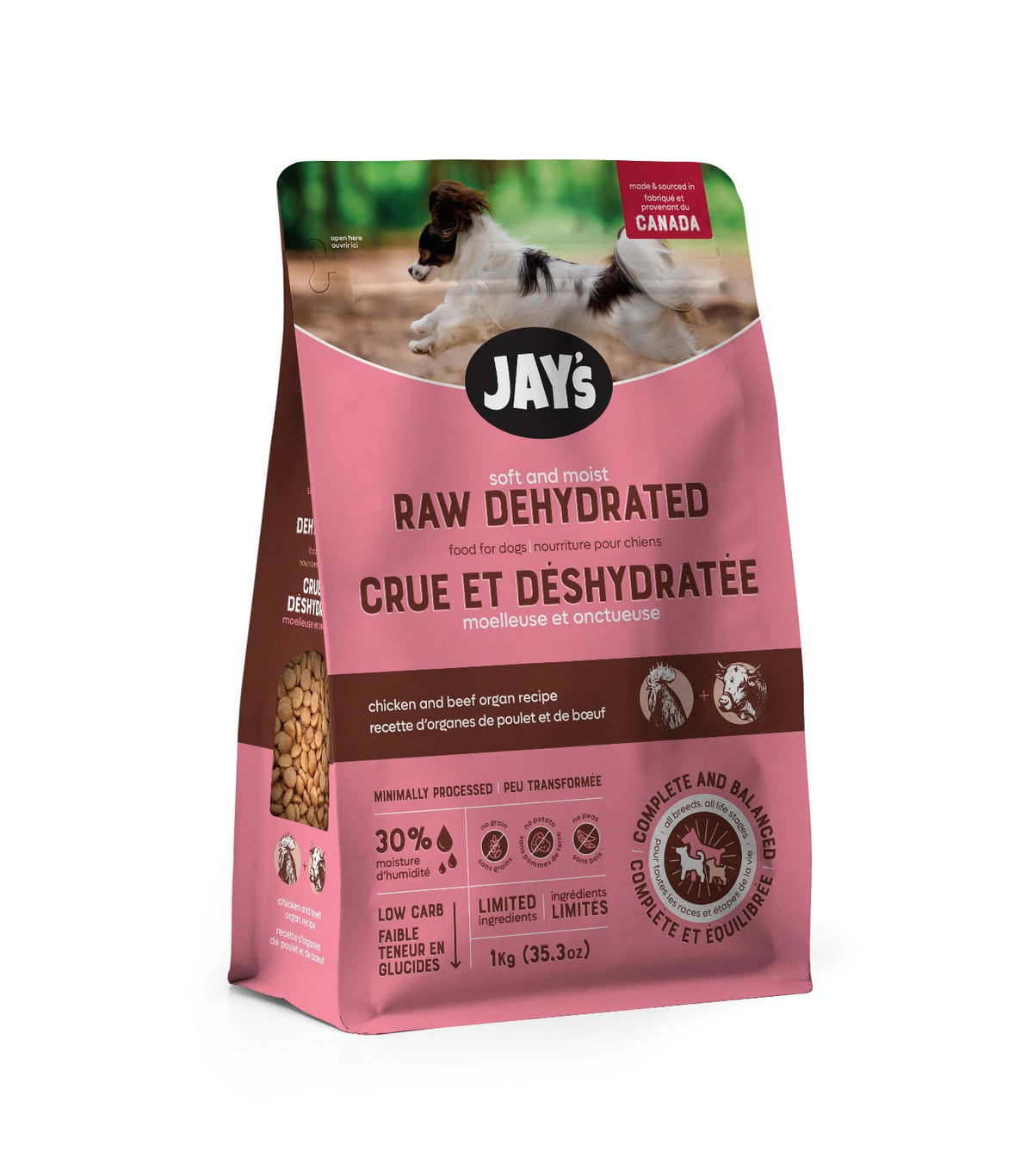 Nourriture crue déshydratée pour chien Jay's