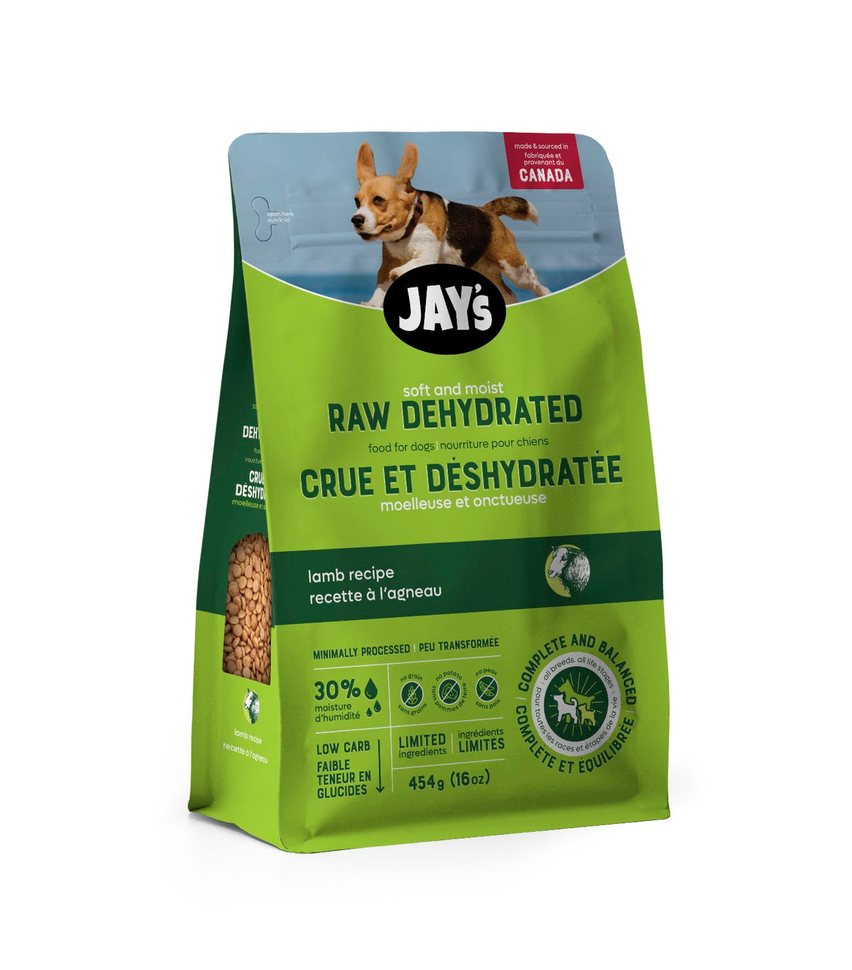 Nourriture crue déshydratée pour chien Jay's