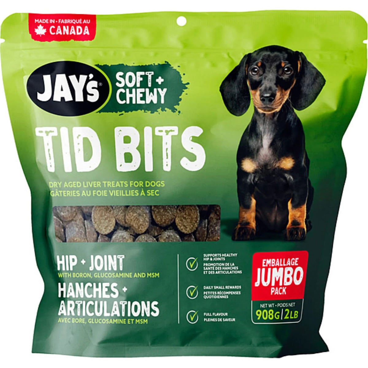 Gâteries Tid Bits hanches et articulations pour chien