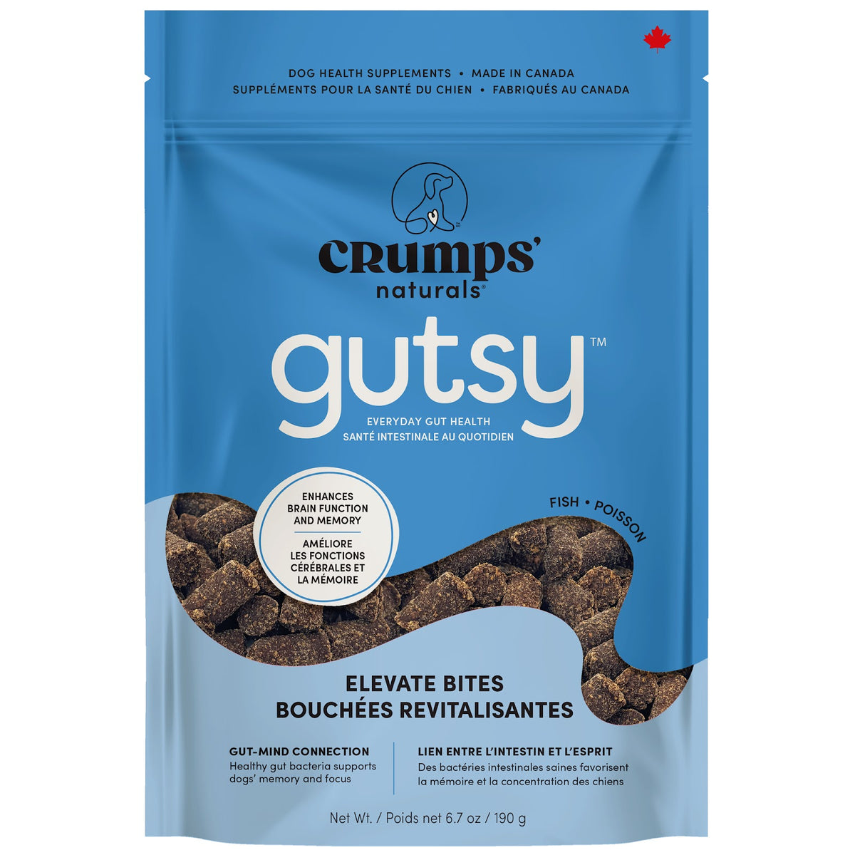 Gâteries fonctionnelles Gutsy bouchées revitalisantes pour chien 190 g