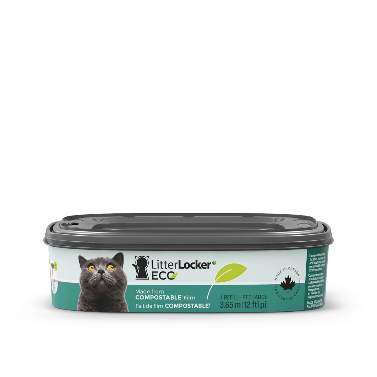 Cassettes de recharge de poubelle à litière durée 2 mois eco en film compostable Design Plus pour chat