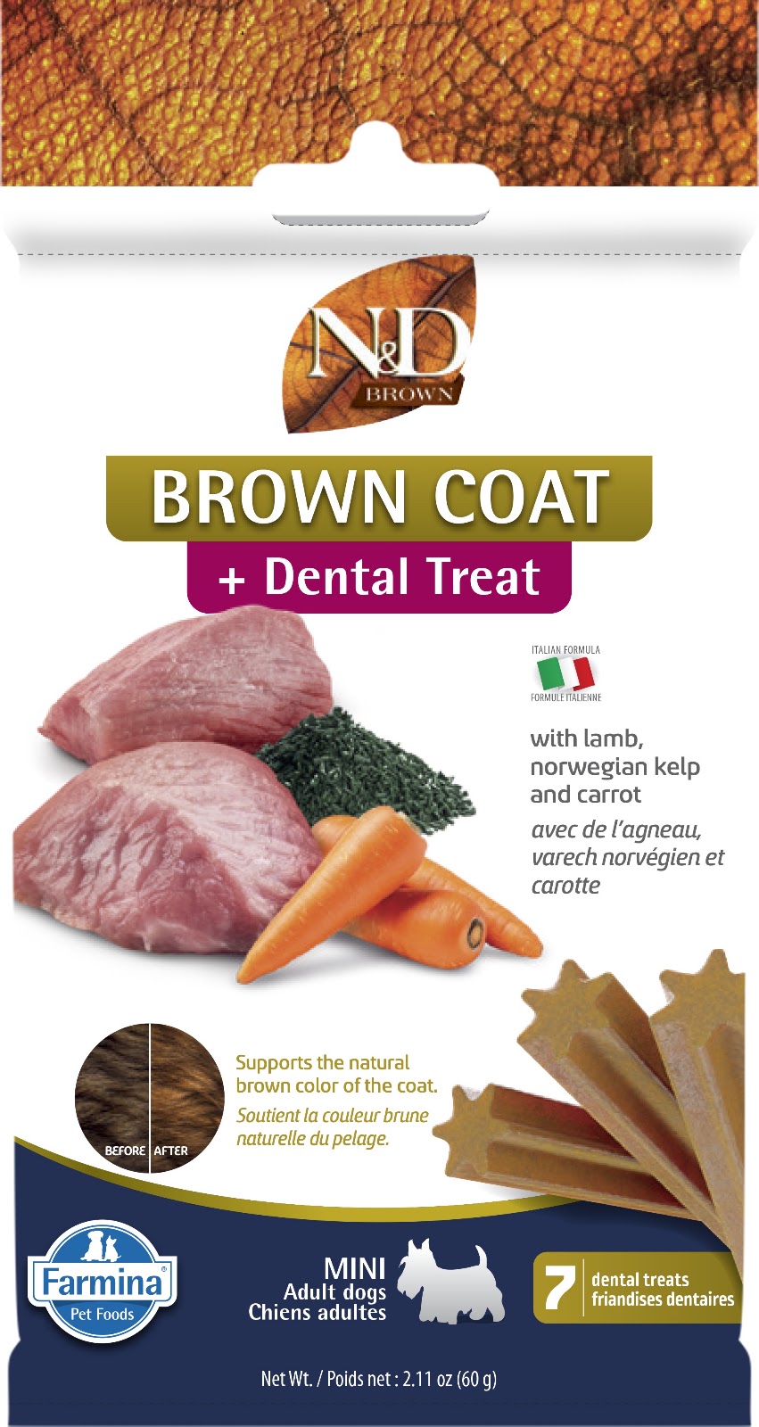 Gâteries dentaires Brown pour chien races mini 60 g