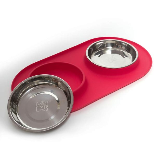 Bol en inox avec base en silicone pour chat Messy Cats