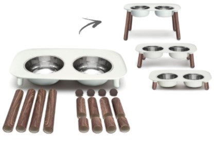 Double surélevé avec pattes ajustables Messy Mutts - bol pour chien