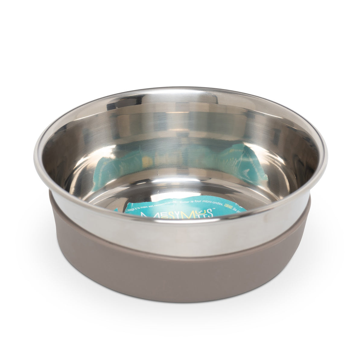 Bol en inox épais avec base en silicone amovible