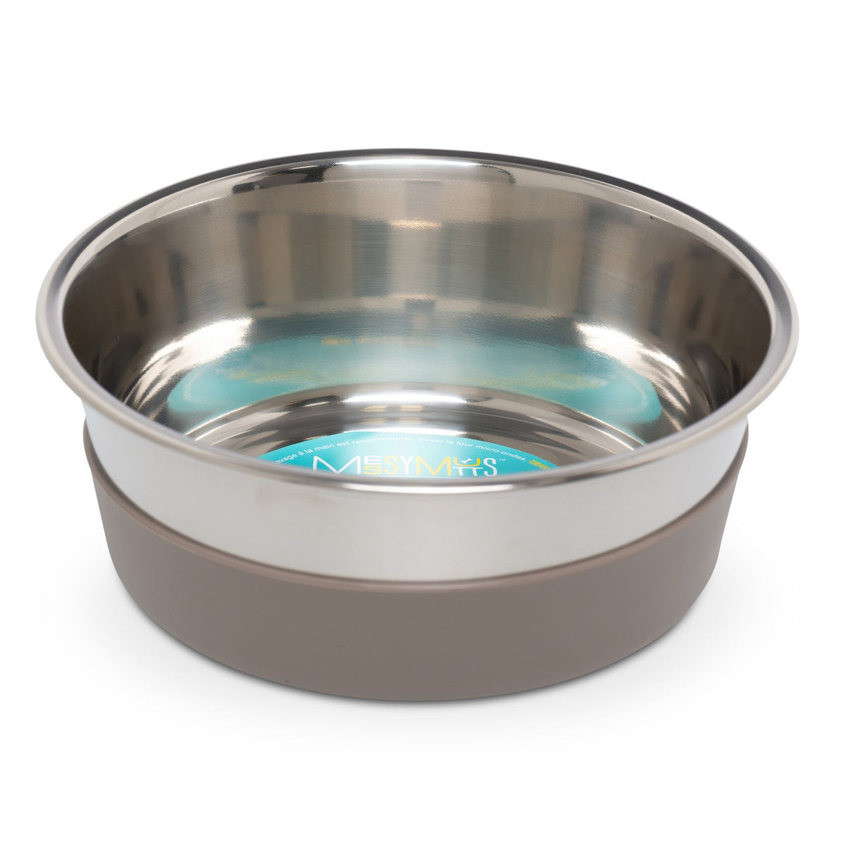 Bol en inox épais avec base en silicone amovible