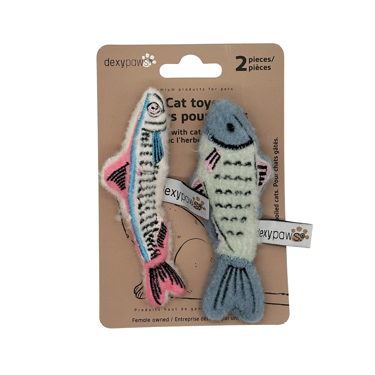 Duo de jouets à l'herbe à chat maquereau et hareng