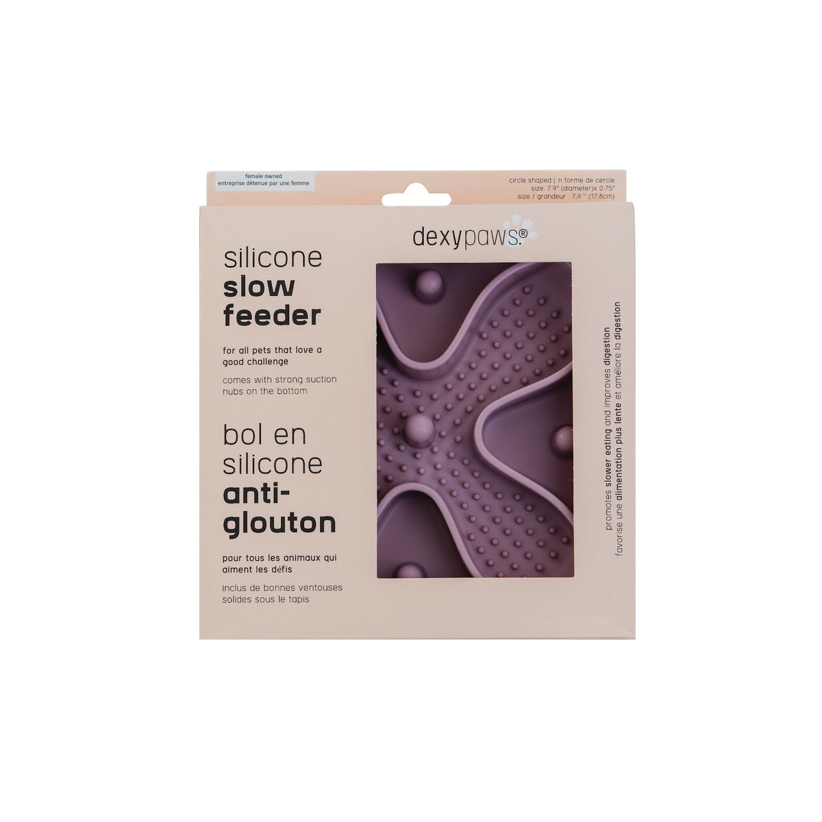 Tapis de léchage cache-cache à alimentation lente en silicone cercle rose poudré pour chien