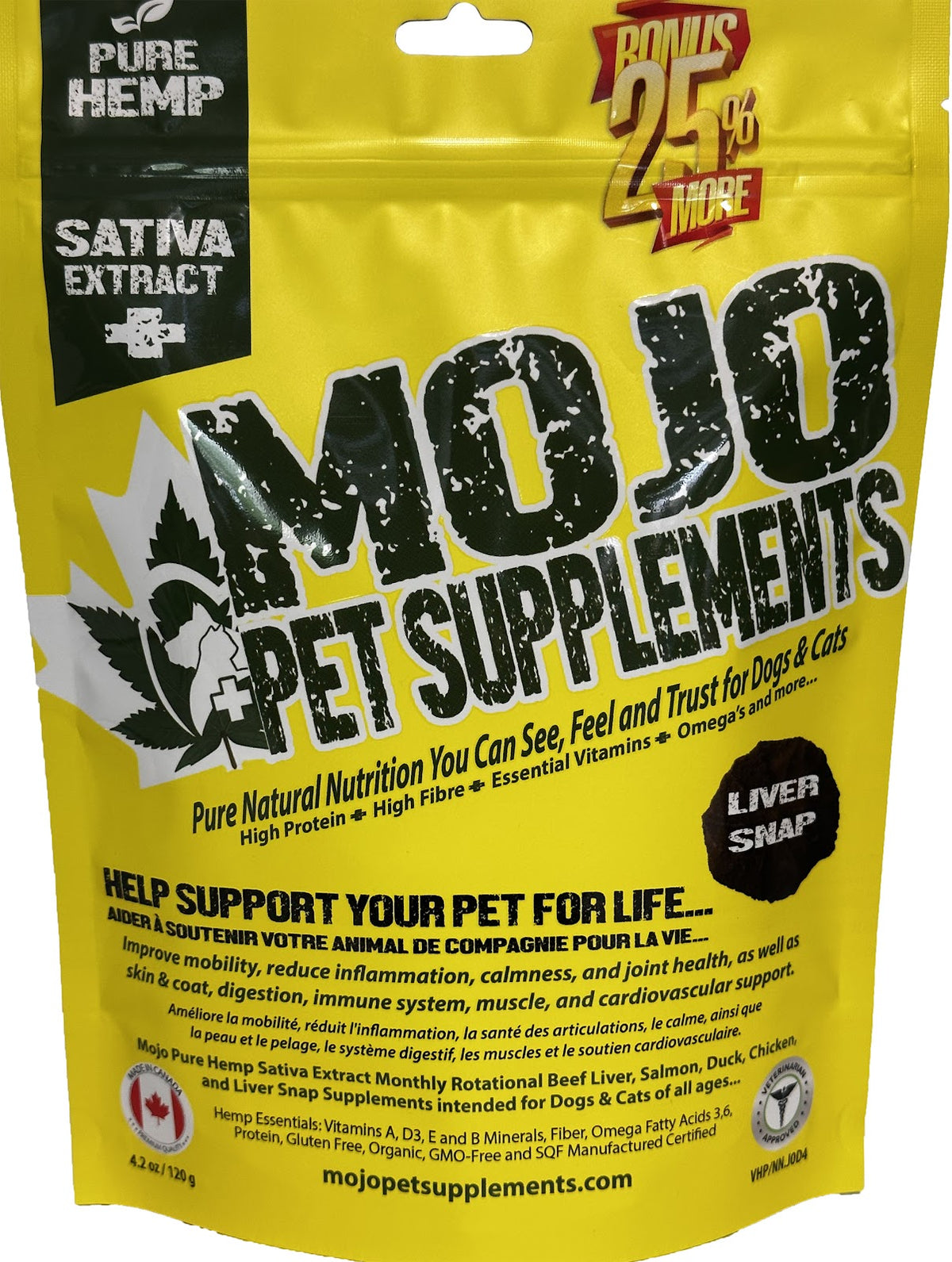 Suppléments à base de chanvre pour chiens et chats Mojo