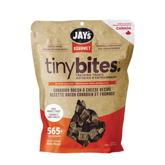 Gâteries Gourmet Tiny Bites au bacon canadien et fromage pour chien - Jay's