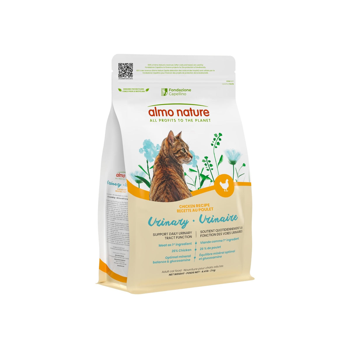 Nourriture sèche soutien urinaire pour chat, poulet 2 kg