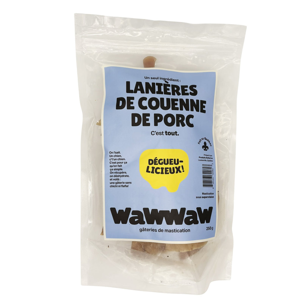 Lanières de porc pour chien 250 g