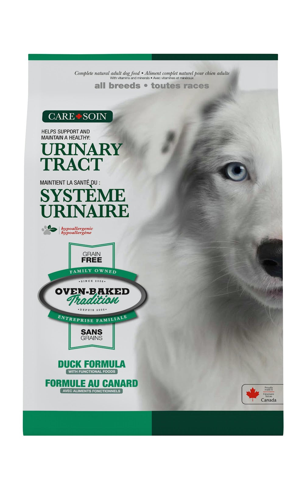Nourriture sèche sans grains système urinaire pour chien