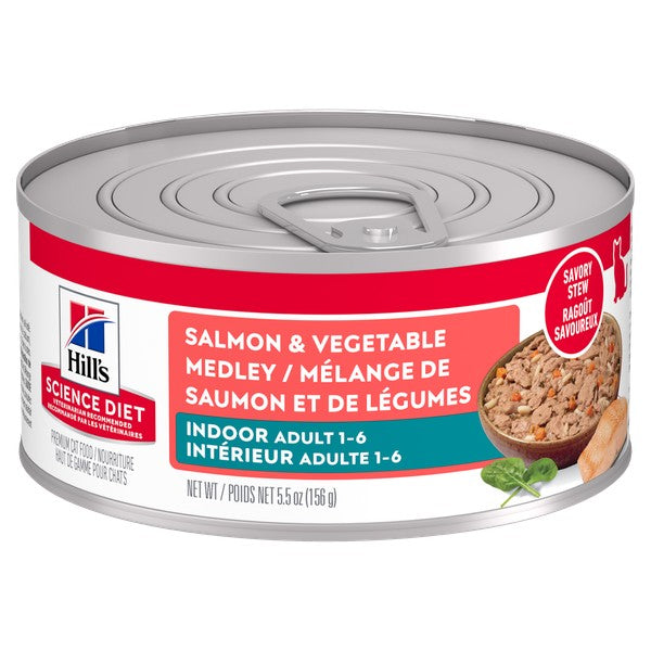 Intérieur adulte mélange de saumon et légumes - nourriture humide pour chat 156 g