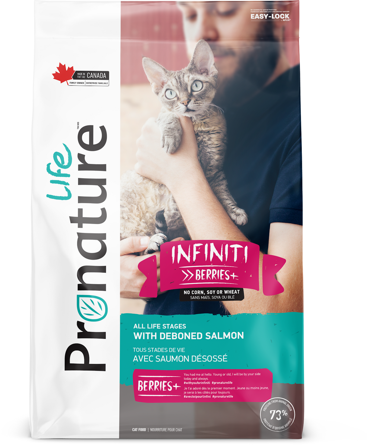 Infiniti saumon désossé Pronature Life - nourriture sèche pour chat