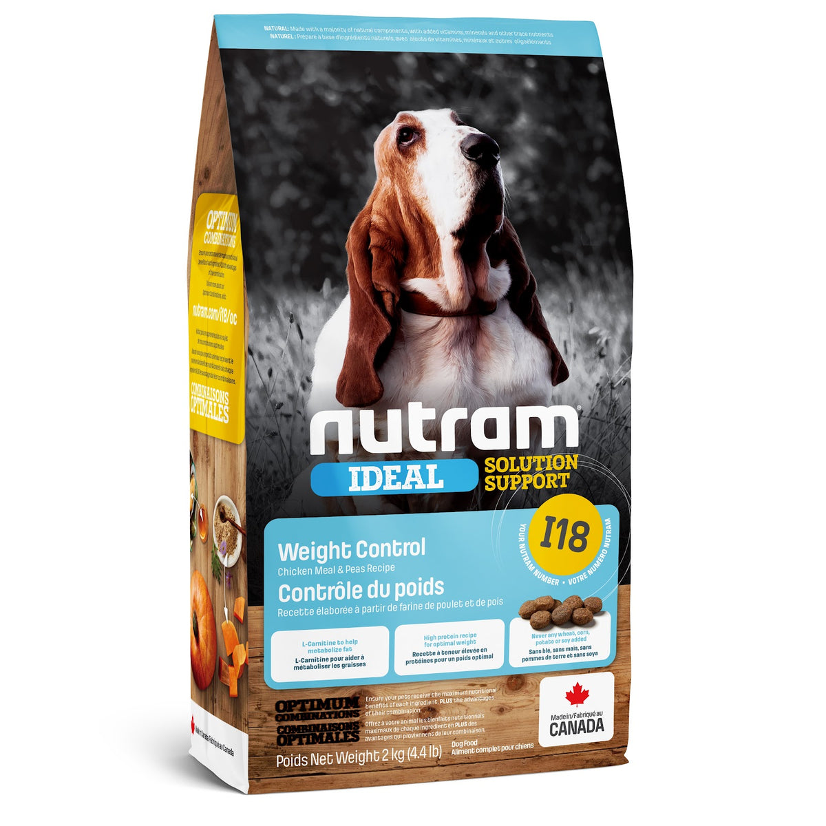 Ideal I18 contrôle du poids, poulet et pois - nourriture sèche pour chien