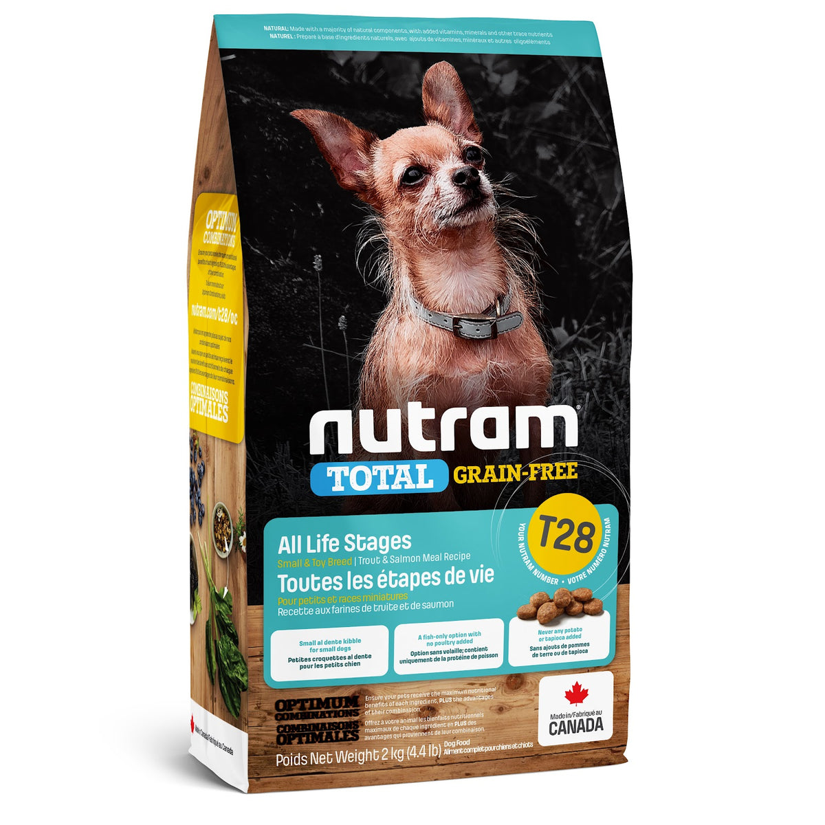 Nourriture Total sans grains T28 au saumon et truite pour chien petite race - Nutram
