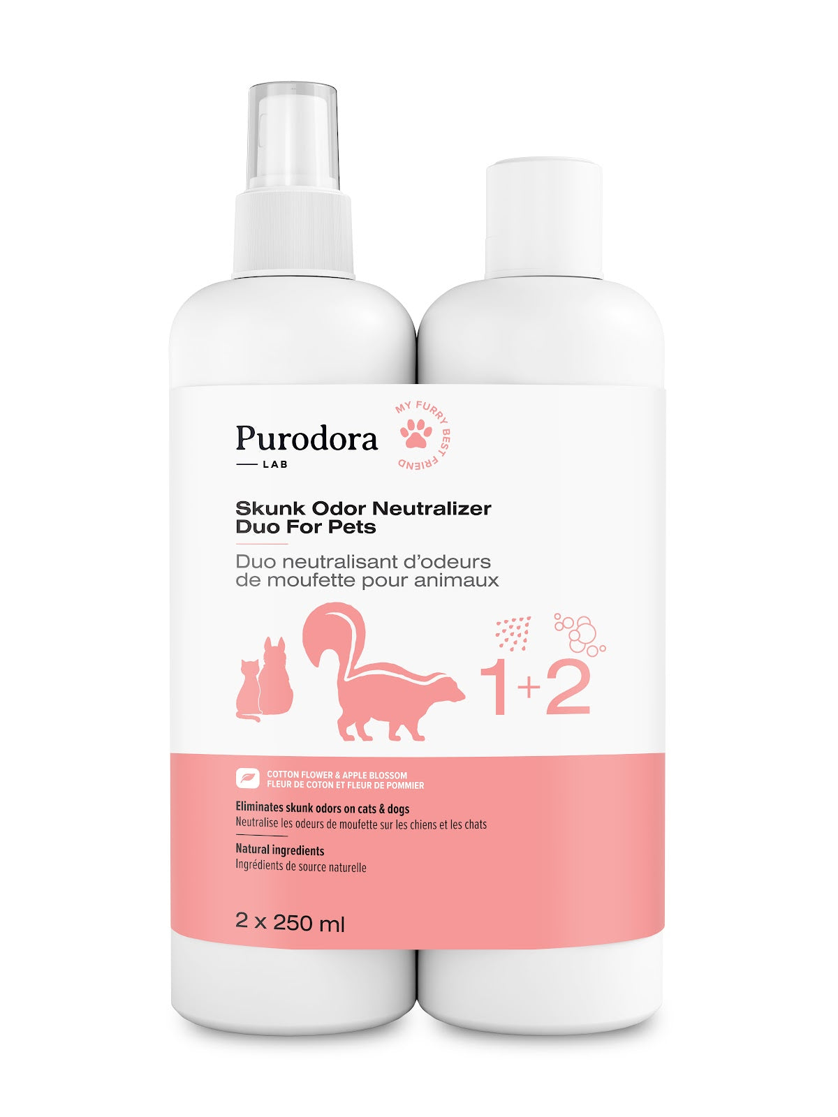 Duo shampooing et neutralisant d'odeurs de moufette pour chien 2 x 237 ml (paquet de 2)