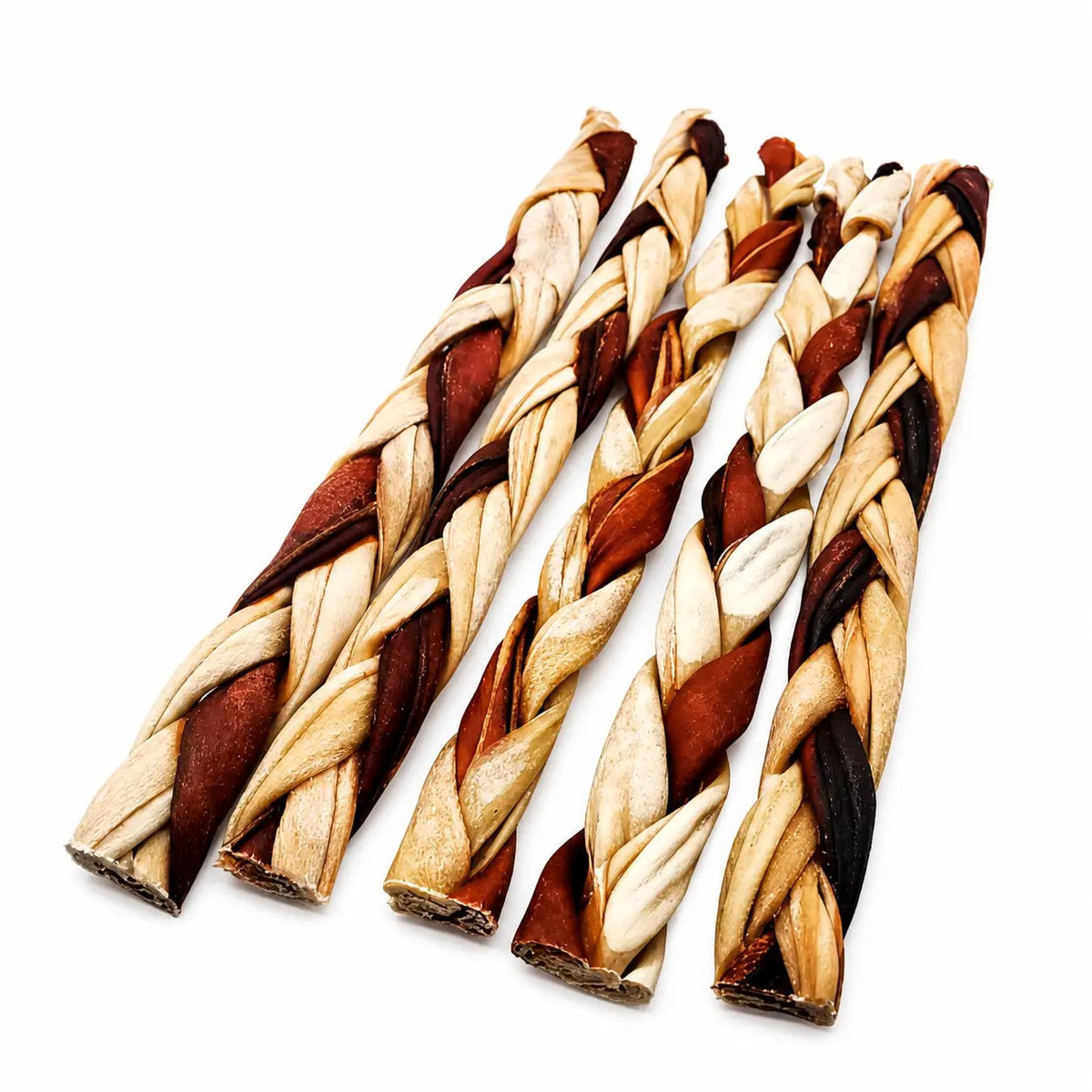 Bâton de collagène de bœuf tressé brun et naturel pour chien - Munchie Bones
