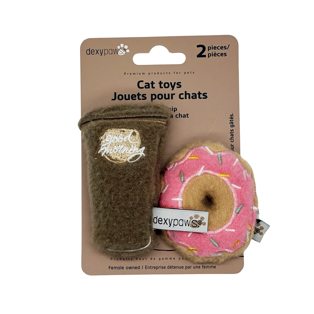 Duo de jouets pour chat avec herbe à chat