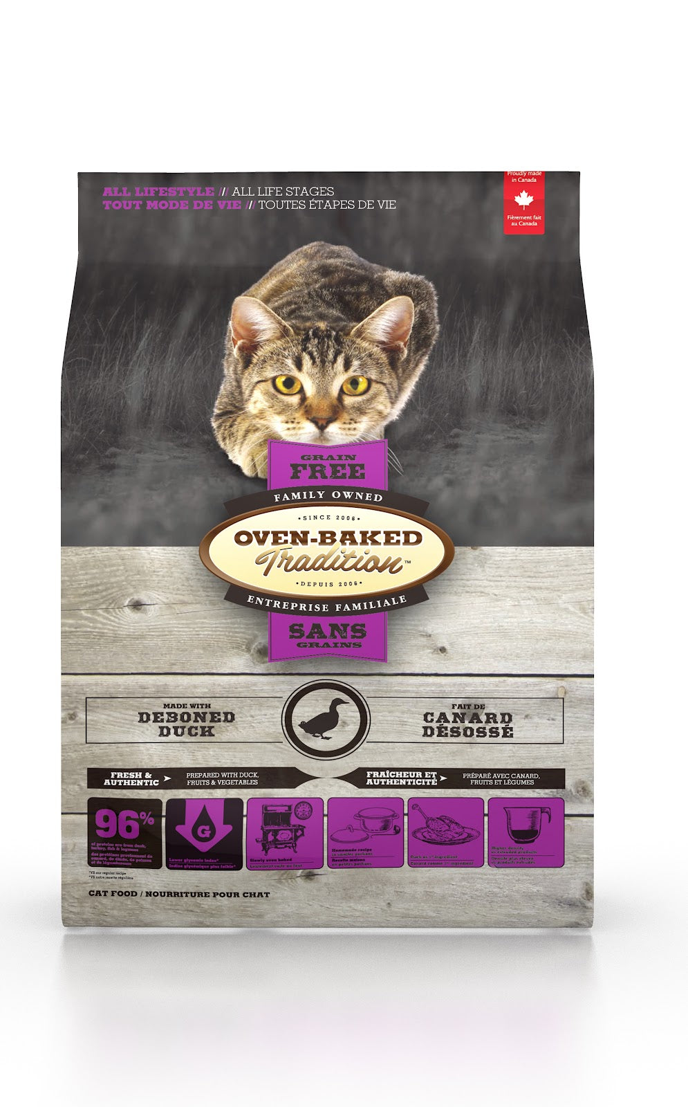 Nourriture sèche sans grains pour chat