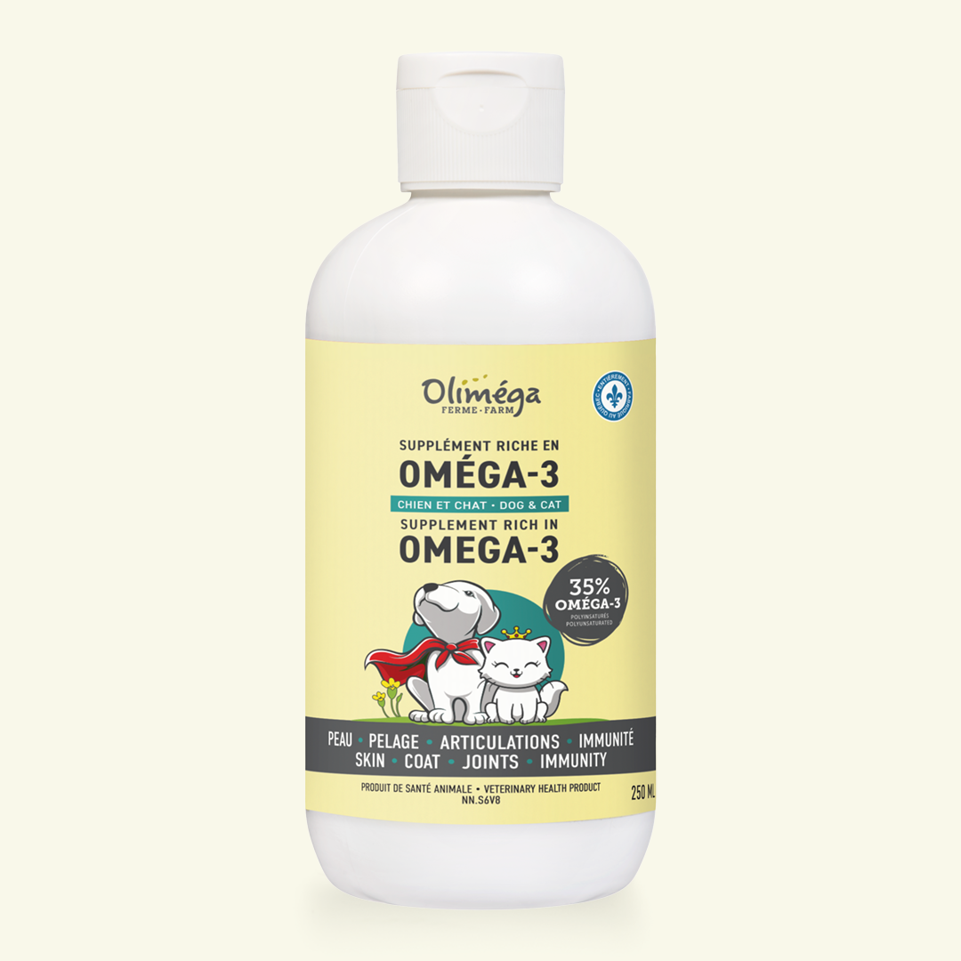 Huile de cameline Olimega - supplément pour chien et chat