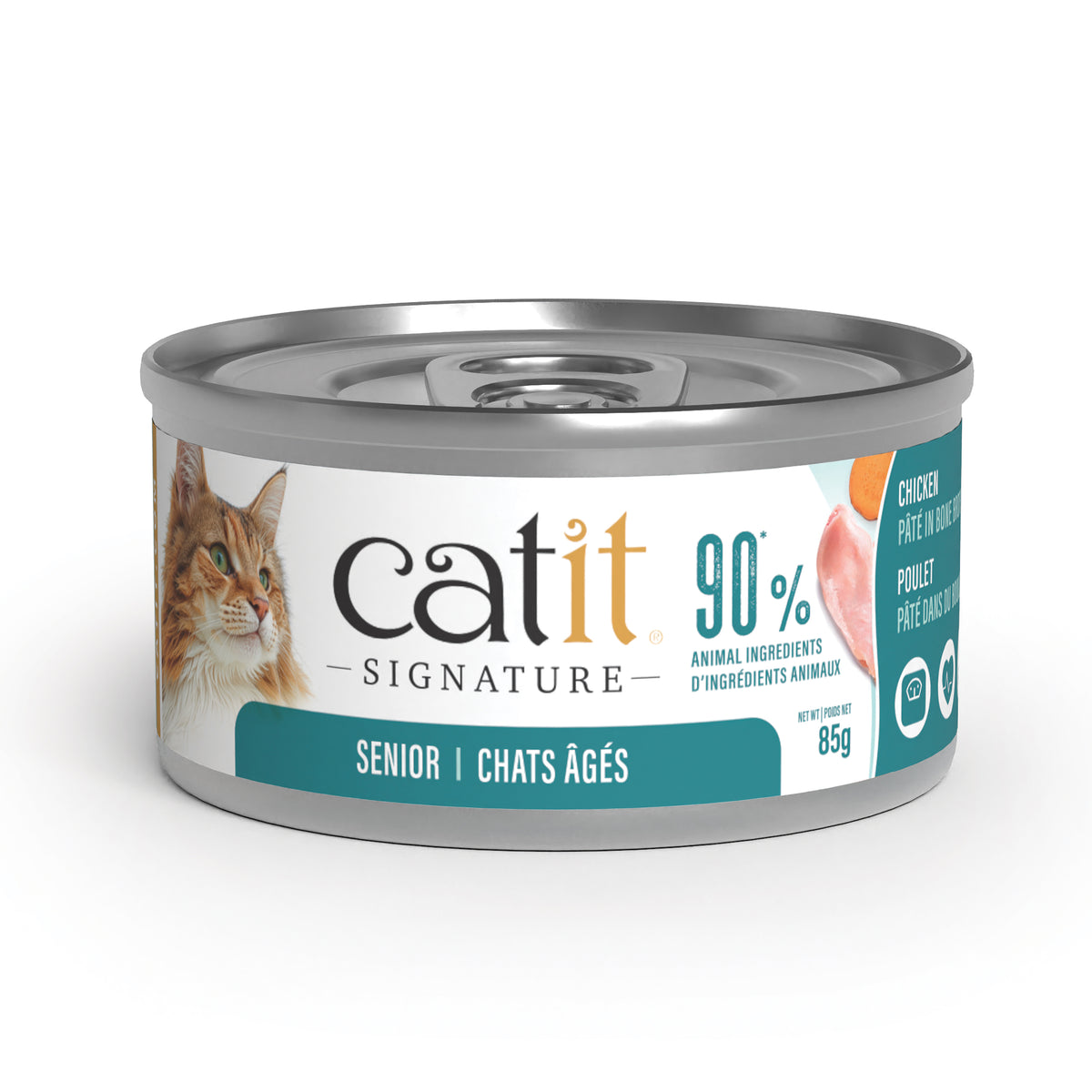 Pâté Signature au poulet dans du bouillon d'os pour chats âgés