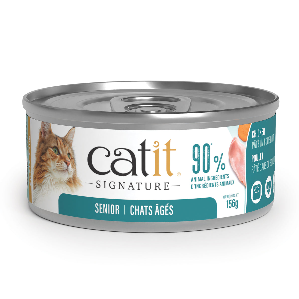 Pâté Signature au poulet dans du bouillon d'os pour chats âgés